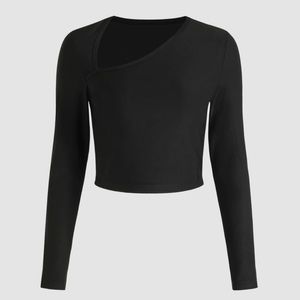 NWT Cider Black Irregular Neckline Top